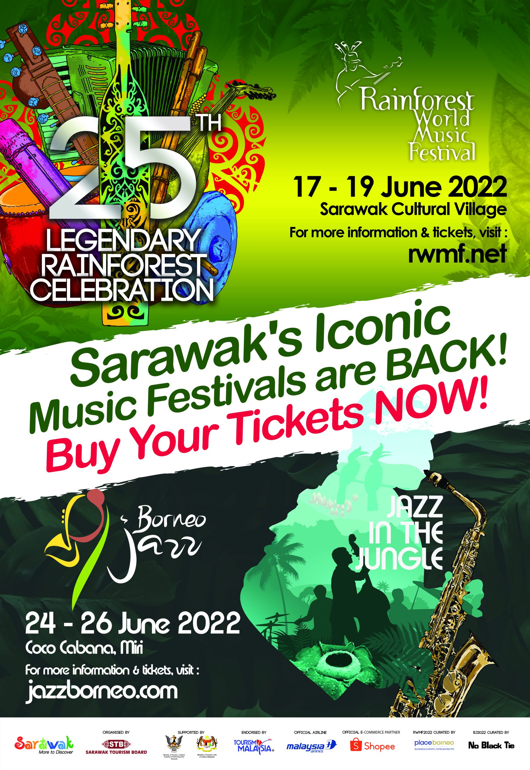 Rainforest World Music Festival And Borneo Jazz 2022 Tickets Are Available  Now